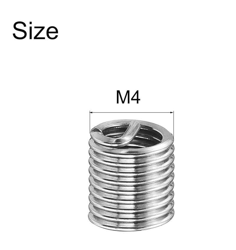 NACX M4 x 0.7mm x 2D Helicoil Type Screw, 304 Stainless Steel Wire Thread Inserts, Helical Coiled Wire Threaded Sleeve, 170Pcs - Image 2